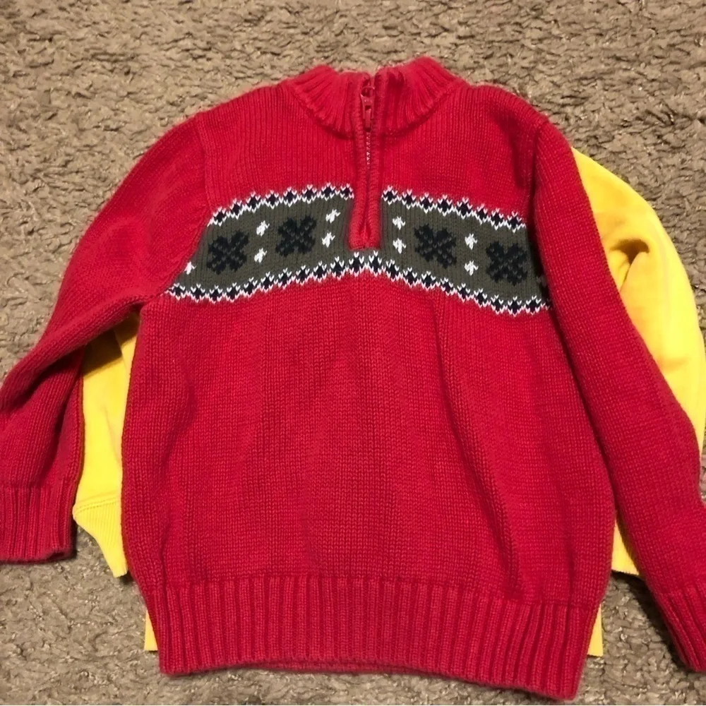 3T Sweatshirt Sweater Shirt Bundle Boys Carter’s Yellow Red Tie Print Blue Plaid